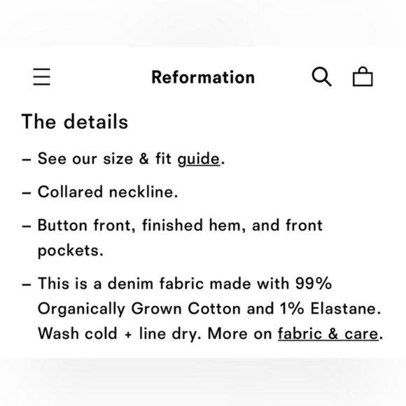 NWT Reformation Kent Denim Mini Dress in Rockaway Blue Size 6 - Picture 8 of 10